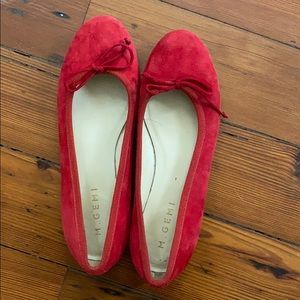 M. Gemi red suede flats size 38